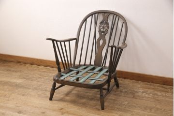 中古　極美品　ERCOL(アーコール)　カントリーやナチュラルスタイルに取り入れたい1人掛けソファ(一人掛けソファ、アームチェア)(R-052806)
