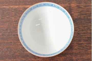 幕末〜明治　色絵染付　蓋茶碗3客(和食器)(R-052808)