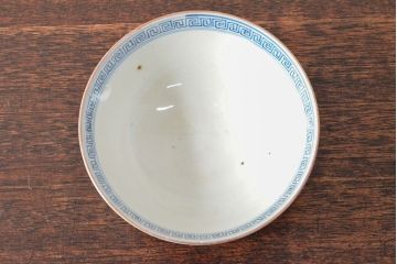 幕末〜明治　色絵染付　蓋茶碗3客(和食器)(R-052809)