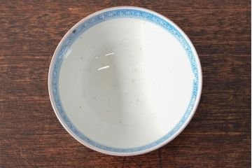 幕末〜明治　色絵染付　蓋茶碗5客(和食器)(R-052811)