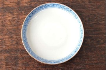 幕末〜明治　色絵染付　蓋茶碗5客(和食器)(R-052812)