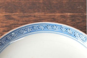 幕末〜明治　色絵染付　蓋茶碗5客(和食器)(R-052812)