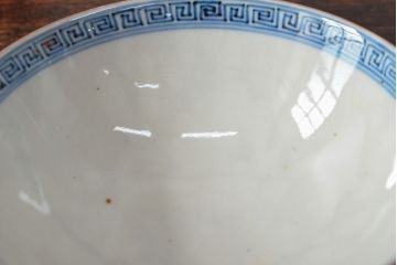 幕末〜明治　色絵染付　蓋茶碗5客(和食器)(R-052812)