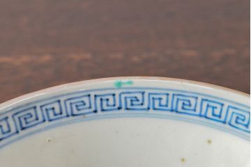 幕末〜明治　色絵染付　蓋茶碗5客(和食器)(R-052812)