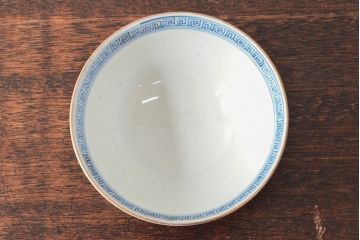 幕末〜明治　色絵染付　蓋茶碗5客(和食器)(R-052813)