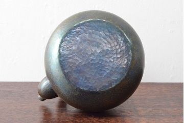 玉川堂　草蔓　銅製湯沸(共箱、草づる、鎚起、銀摘?)(R-052814)