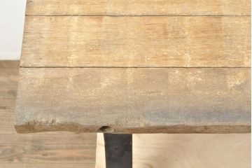 フランスアンティーク　インダストリアル　鋳物脚が無骨で格好いい作業台(ダイニングテーブル、コンソールテーブル)(R-052831)