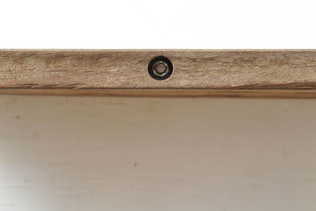 フランスアンティーク　インダストリアル　鋳物脚が無骨で格好いい作業台(ダイニングテーブル、コンソールテーブル)(R-052831)