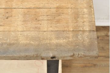 フランスアンティーク　インダストリアル　鋳物脚が無骨で格好いい作業台(ダイニングテーブル、コンソールテーブル)(R-052831)