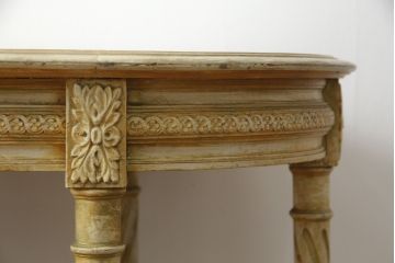 フランスアンティーク　高級品　ブロカント　凝ったつくりや彫刻が素晴らしい味わいを醸し出すサイドテーブル(オケージョナルテーブル、コンソールテーブル)(R-052832)