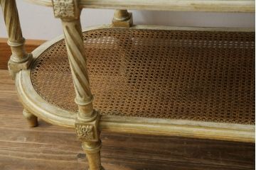 フランスアンティーク　高級品　ブロカント　凝ったつくりや彫刻が素晴らしい味わいを醸し出すサイドテーブル(オケージョナルテーブル、コンソールテーブル)(R-052832)