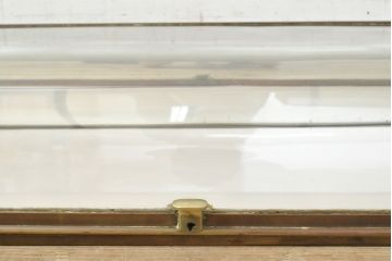 フランスアンティーク　真鍮枠がおしゃれなRガラス卓上ショーケース(ガラスケース、店舗什器)(R-052834)