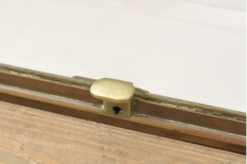 フランスアンティーク　真鍮枠がおしゃれなRガラス卓上ショーケース(ガラスケース、店舗什器)(R-052834)