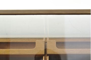 フランスアンティーク　真鍮枠と木の異素材の組み合わせが渋いシャツケース(ガラスケース、ショーケース、引き出し、店舗什器)(R-052835)