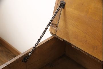 フランスアンティーク　ちょっとした収納としても使える鉄脚のスクールデスク(机、在宅ワーク、在宅用収納)(R-052840)