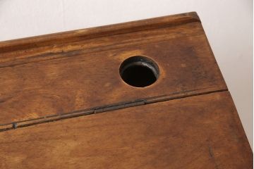 フランスアンティーク　ちょっとした収納としても使える鉄脚のスクールデスク(机、在宅ワーク、在宅用収納)(R-052840)