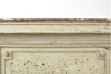 フランスアンティーク　大理石天板　歴史を感じさせるデザインと雰囲気が味わい深いシャビーなカウンターテーブル(コンソールテーブル、引き出し、作業台)(R-052844)