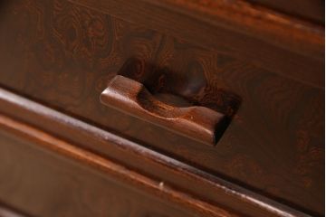 中古　国産手造り家具　ケヤキ材　人気の縦型デザインが嬉しい小引き出し(小物収納、チェスト)(R-052846)