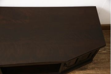 和製ビンテージ　北海道民芸家具　希少な絶版品　落ち着いた木の色合いが魅力的なテレビボード(ローボード、収納棚、ヴィンテージ)(R-052847)