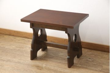 中古　美品　松本民芸家具　和モダンスタイルにおすすめの#12型茶卓(サイドテーブル、飾り台)(R-052848)