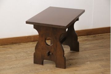 中古　美品　松本民芸家具　和モダンスタイルにおすすめの#12型茶卓(サイドテーブル、飾り台)(R-052848)