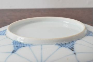 江戸期　古伊万里　菊花尽し　染付五寸五分皿3枚セット(和食器、小皿)(R-052853)