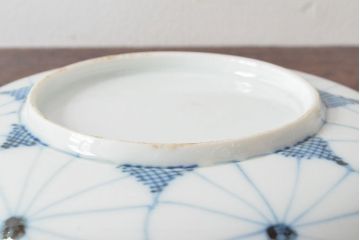 江戸期　古伊万里　菊花尽し　染付五寸五分皿3枚セット(和食器、小皿)(R-052854)