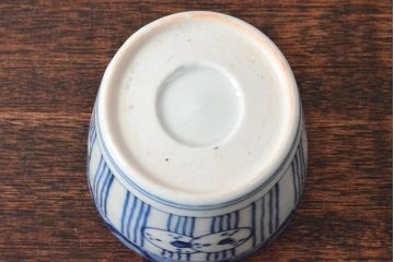 明治期　伊万里焼　染付蕎麦猪口2客セット(そば猪口、和食器)(R-052856)