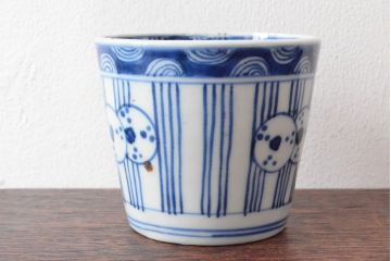 明治期　伊万里焼　染付蕎麦猪口2客セット(そば猪口、和食器)(R-052856)