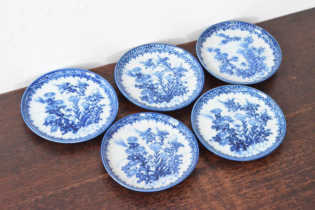 伊万里　染付大皿　4種　30.5～31cm　明治～大正期 伊万里 染付大皿 4種 30.5～31cm 明治～大正期