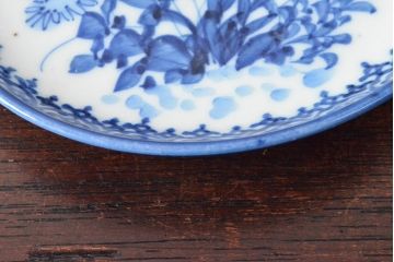 明治〜大正　伊万里焼　草花文染付　四寸皿5枚セット(和食器、小皿)(R-052857)