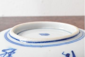 明治〜大正　伊万里焼　草花文染付　四寸皿5枚セット(和食器、小皿)(R-052857)