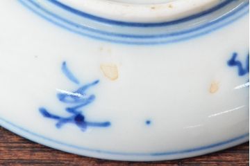 明治〜大正　伊万里焼　草花文染付　四寸皿6枚セット(和食器、小皿)(R-052858)