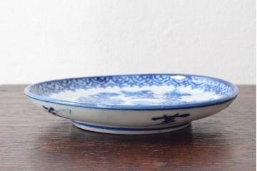 明治〜大正　伊万里焼　草花文染付　四寸皿6枚セット(和食器、小皿)(R-052858)