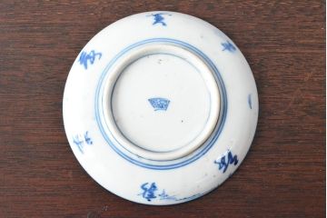 明治〜大正　伊万里焼　草花文染付　四寸皿6枚セット(和食器、小皿)(R-052858)