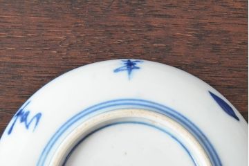 明治〜大正　伊万里焼　草花文染付　四寸皿6枚セット(和食器、小皿)(R-052858)