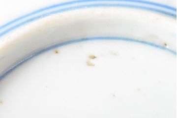 明治〜大正　伊万里焼　草花文染付　四寸皿6枚セット(和食器、小皿)(R-052858)