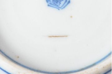 明治〜大正　伊万里焼　草花文染付　四寸皿6枚セット(和食器、小皿)(R-052859)