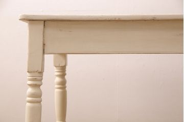 和製ビンテージ　アンティーク風なつくりがかわいらしい手造りテーブル(ダイニングテーブル、作業台、ヴィンテージ)(R-052862)