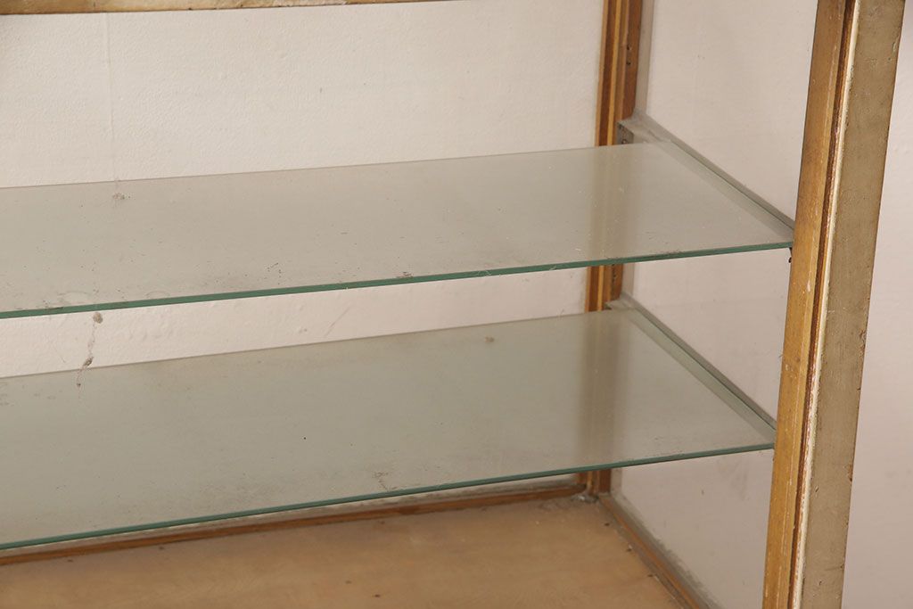 和製アンティーク　シンプルなデザインで使い勝手のいいガラスケース(ショーケース、店舗什器)(R-052865)