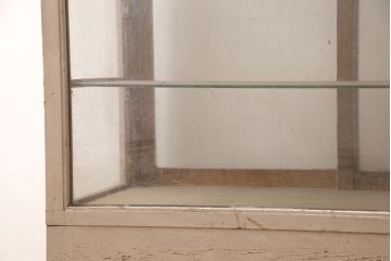 和製アンティーク　シンプルなデザインで使い勝手のいいガラスケース(ショーケース、店舗什器)(R-052865)