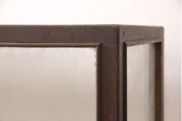 和製アンティーク　取り入れやすいサイズ感が魅力的な薄型ガラスケース(ショーケース、店舗什器)(R-052866)