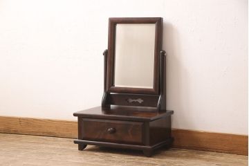 中古　美品　松本民芸家具　和洋折衷の空間に馴染みの良い524型小鏡台(ミラー、引き出し付き)(R-052868)