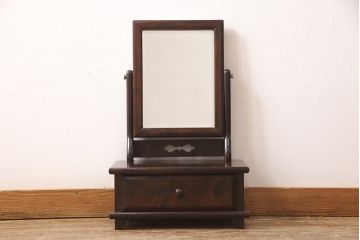 中古　美品　松本民芸家具　和洋折衷の空間に馴染みの良い524型小鏡台(ミラー、引き出し付き)(R-052868)
