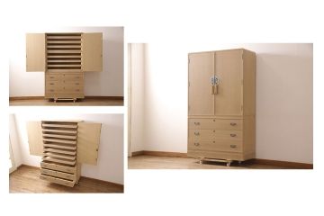 中古　モダンな佇まいに生まれ変わる加茂総桐箪笥(並厚、総桐たんす、着物箪笥、衣装タンス)(R-052869)