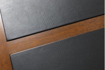 中古　美品　DREXEL HERITAGE(ドレクセルヘリテイジ)　Triune(トライユン)　レザートップが格好いいマホガニー材製のデスク(定価約75万円)(両袖机、在宅ワーク、在宅用ワークデスク)(R-052870)