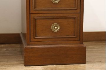 中古　美品　DREXEL HERITAGE(ドレクセルヘリテイジ)　Triune(トライユン)　レザートップが格好いいマホガニー材製のデスク(定価約75万円)(両袖机、在宅ワーク、在宅用ワークデスク)(R-052870)