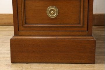 中古　美品　DREXEL HERITAGE(ドレクセルヘリテイジ)　Triune(トライユン)　レザートップが格好いいマホガニー材製のデスク(定価約75万円)(両袖机、在宅ワーク、在宅用ワークデスク)(R-052870)