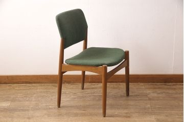 デンマークビンテージ　FRITZ HANSEN(フリッツハンセン)　ビーチ材　素朴な雰囲気がかわいらしいダイニングチェア(椅子、ヴィンテージ、北欧)(R-052874)
