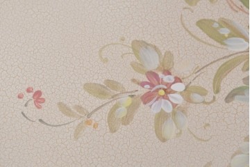 ヨーロッパビンテージ　イタリア輸入家具　ロココ調　見事な彫刻と天板の花の絵が優雅なダイニングテーブル　(R-052878)